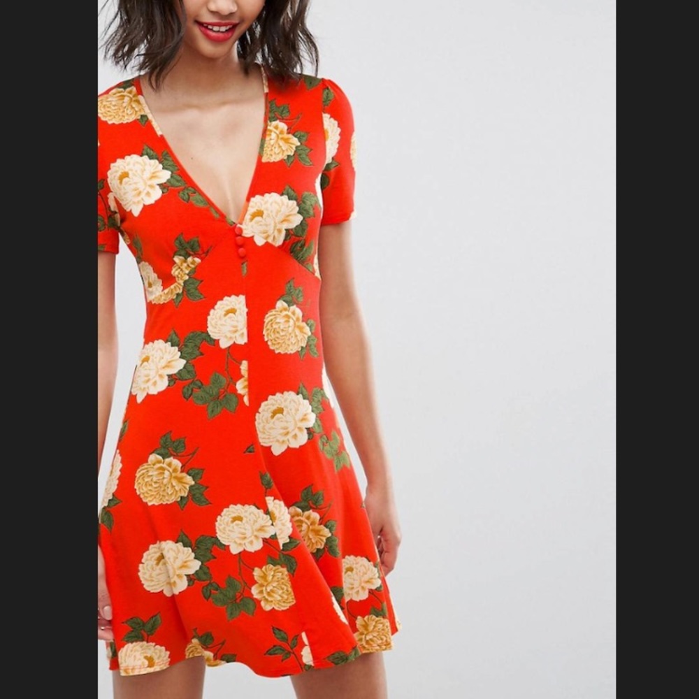 Asos floral mini skater dress